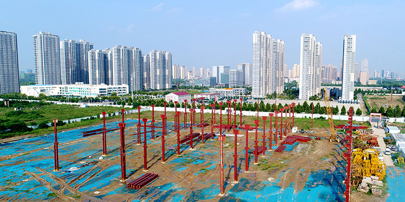 大宝娱乐工业园钢结构厂房航拍图